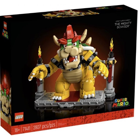 The mighty Bowser is the new Super Mario themed LEGO set: it is 32cm tall and "shoots fire"