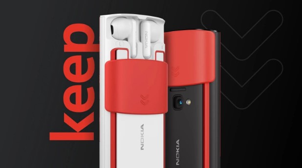 Here is the Nokia 5710 XpressAudio with charging box for wireless headphones